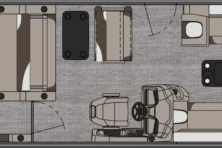 Slide: The Image of Top view layout of 2026 Avalon 2385 LSZ Entertainer boat interior design. - 10