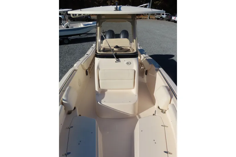 Slide: The Image of 2019 Grady-White Fisherman 257 boat interior with seating and console view. - 11