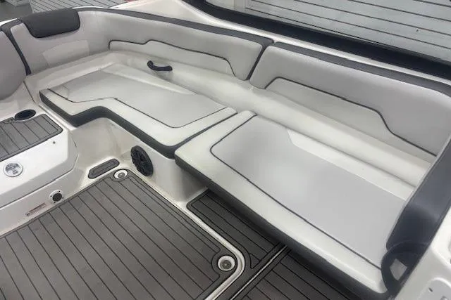 Slide: The Image of 2019 Yamaha Boats AR190 interior with sleek seating and modern design. - 50