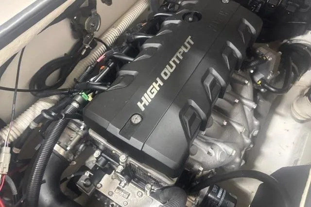 Slide: The Image of 2019 Yamaha AR190 engine, high output, detailed view of components and wiring. - 9