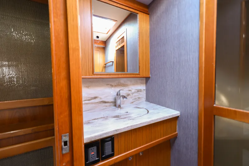 Slide: The Image of Luxurious bathroom in 1985 Monterey Convertible boat. - 13