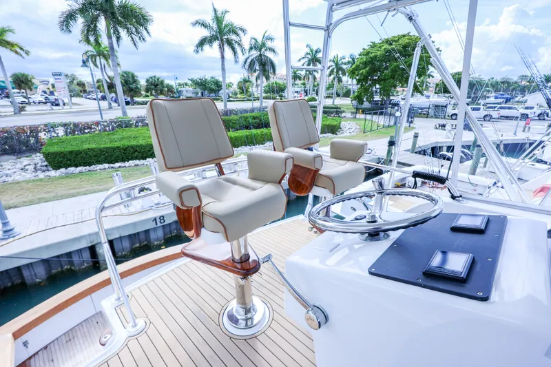 Slide: The Image of Luxurious helm of a 1985 Monterey Convertible boat. - 16