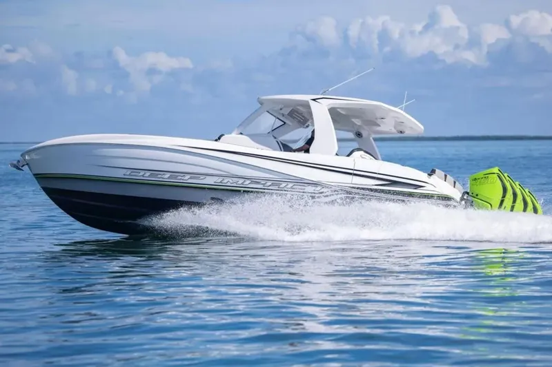 Slide: The Image of Marine speaker on 2026 Deep Impact 399 Sport boat, featuring JL Audio design. - 26