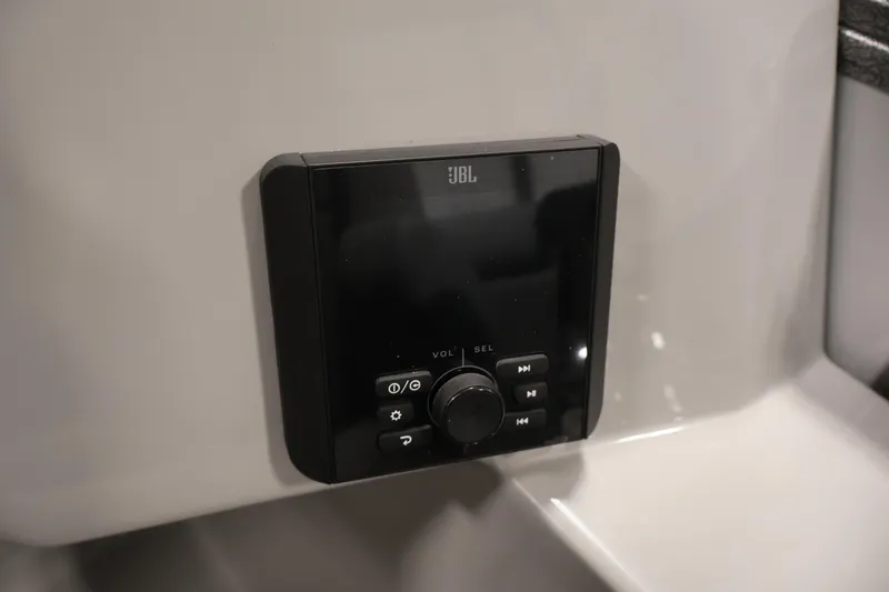 Slide: The Image of JBL audio control panel in 2026 Bentley Pontoons 220 Navigator boat. - 20
