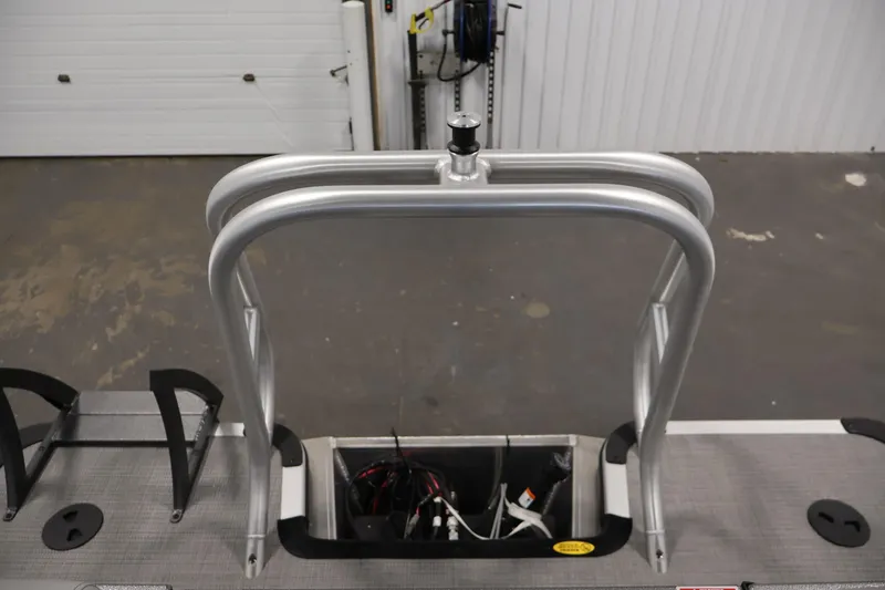 Slide: The Image of 2026 Bentley Pontoons 220 Navigator boat ladder and storage compartment detail. - 32