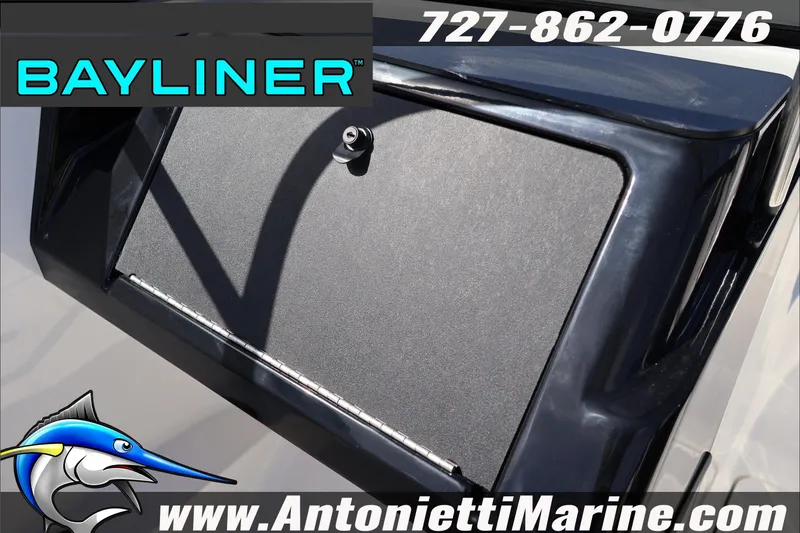 Slide: The Image of Bayliner V20 2026 boat detail with logo and contact information. - 17