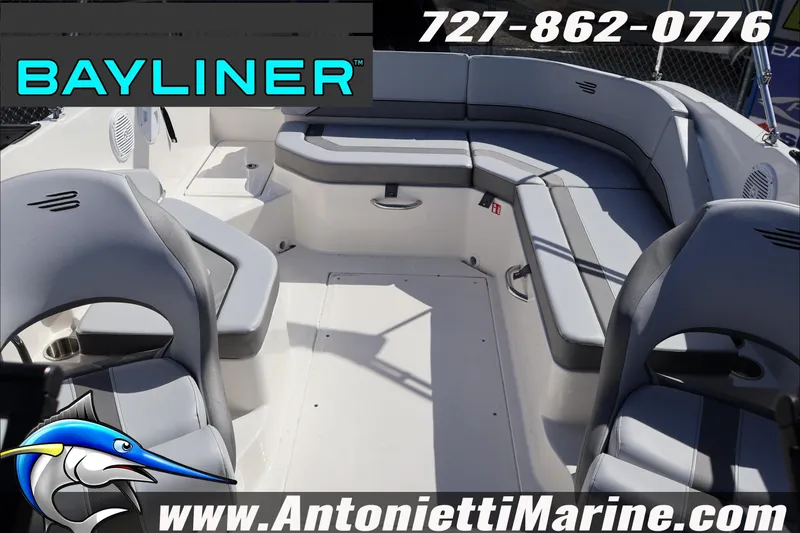 Slide: The Image of 2026 Bayliner V20 boat interior with seating, showcased by Antonietti Marine. - 21