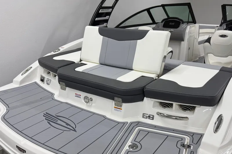 Slide: The Image of 2025 Chaparral 21 SSi boat interior with sleek seating and modern design. - 5
