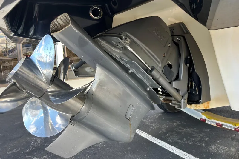 Slide: The Image of Close-up of 2009 Chaparral Sunesta 264 boat propeller and outdrive system. - 6