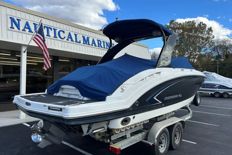 Slide: The Image of 2009 Chaparral Sunesta 264 boat on trailer at Nautical Marine dealership. - 8