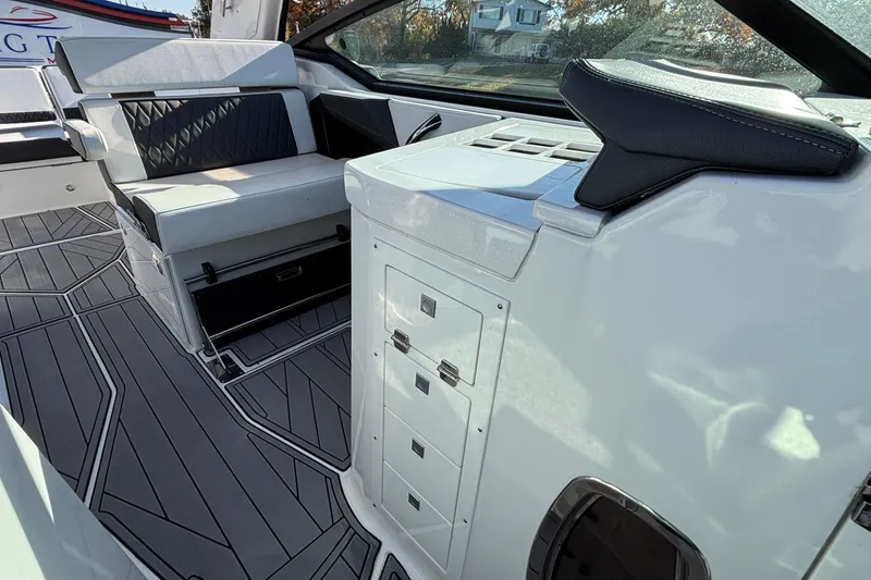 Slide: The Image of 2023 Monterey 385SS Super Sport interior with sleek seating and modern design. - 18