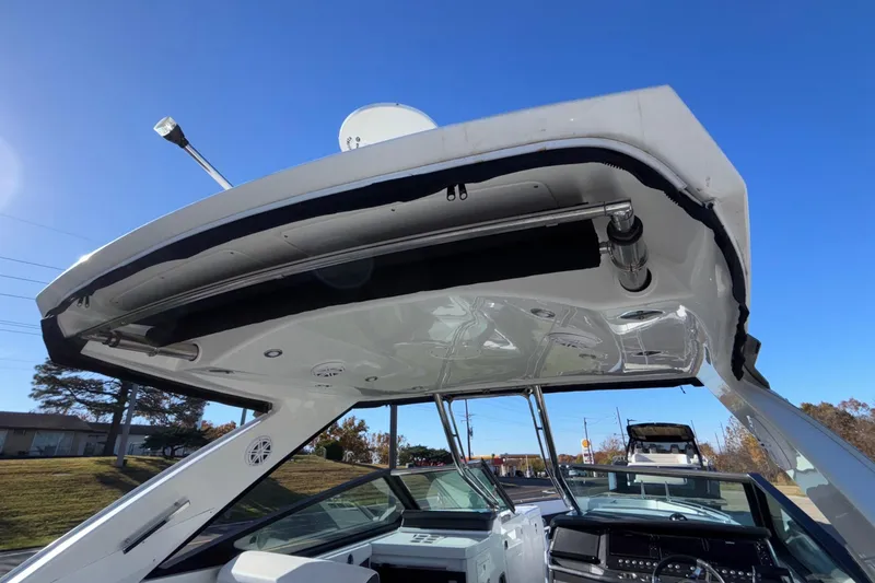 Slide: The Image of 2023 Monterey 385SS Super Sport boat with sleek design and modern features. - 62