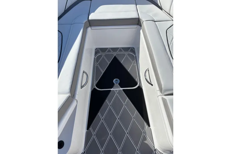 Slide: The Image of 2026 Deep Impact 399 Sport boat with multiple engines on a sunny waterway. - 8