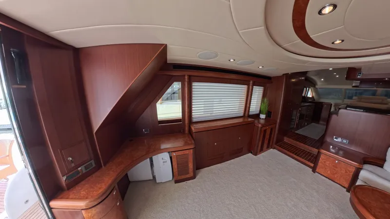 Slide: The Image of Luxurious 2009 Horizon Vision yacht interior with elegant wood finishes and modern design. - 35