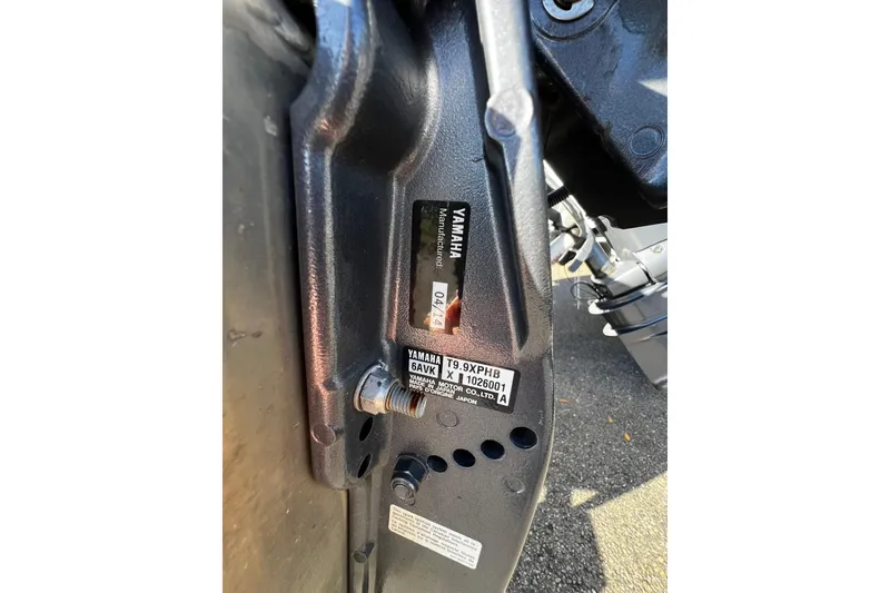 Slide: The Image of Close-up of a Yamaha motor part on a 2008 North River 18 SEA HAWK boat. - 10