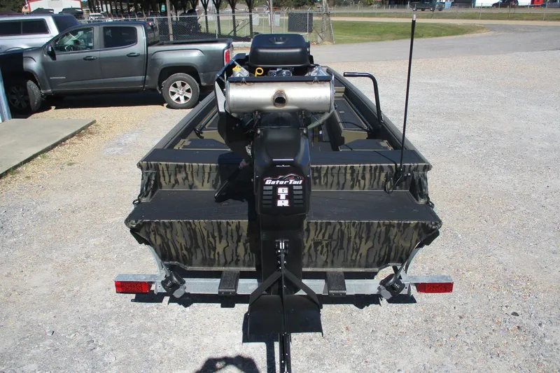Slide: The Image of 2026 Gator Tail 1860 Extreme boat with camouflage design and powerful motor. - 8
