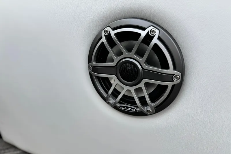 Slide: The Image of Close-up of JL Audio speaker on Viaggio Diamante 23E, 2023 model. - 14