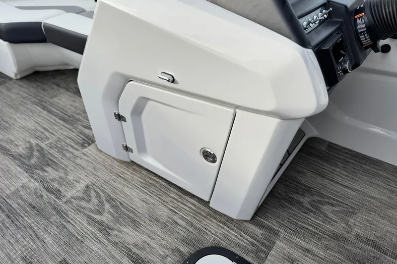 Slide: The Image of 2023 Viaggio Diamante 23E boat interior with sleek storage compartment and modern design. - 27
