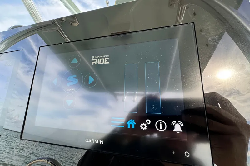 Slide: The Image of Garmin display on 2015 Century 2600 CC boat with Seakeeper Ride system. - 45