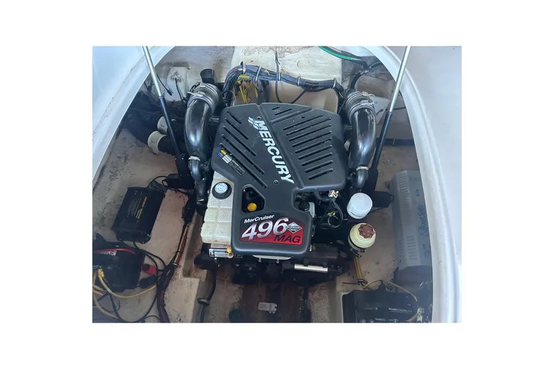 Slide: The Image of Engine compartment of 2008 Chaparral 276 SSX with MerCruiser 496 MAG engine. - 4