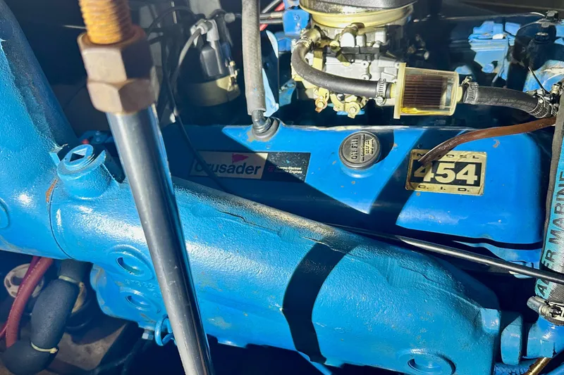 Slide: The Image of Engine of 1989 Carver 38 Aft Cabin Motor Yacht, featuring Crusader model 454. - 27