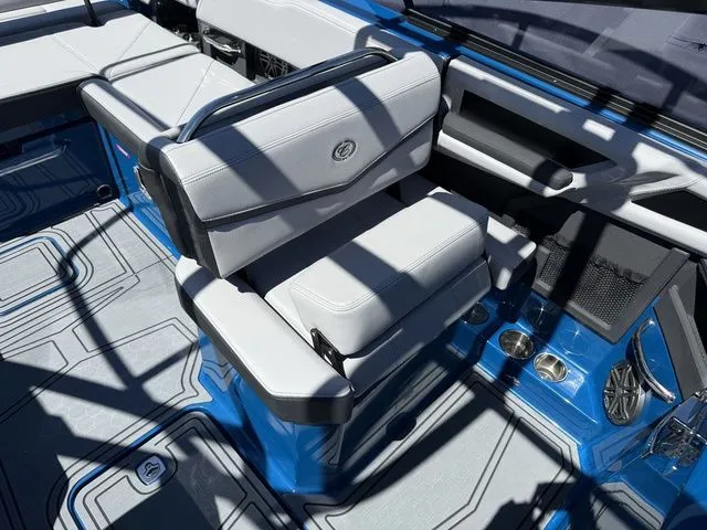 Slide: The Image of Interior of 2026 Cobalt R6 Surf with luxurious seating. - 26