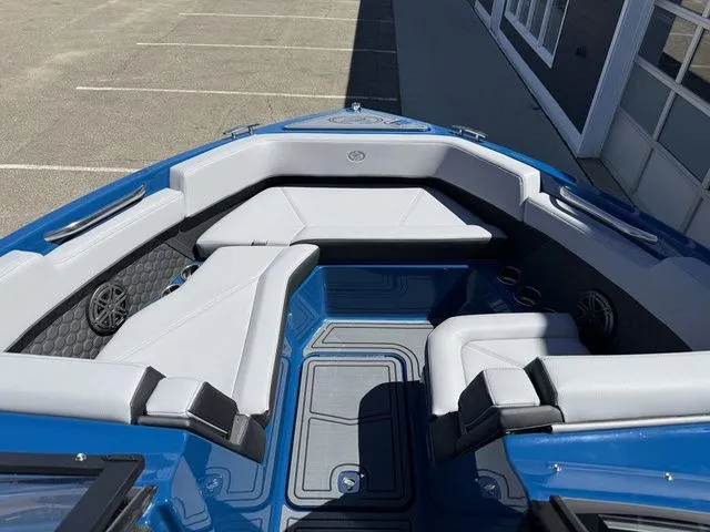 Slide: The Image of Interior of 2026 Cobalt R6 Surf with gray seating. - 32