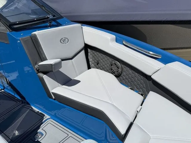 Slide: The Image of Interior of 2026 Cobalt R6 Surf with luxurious seating. - 34
