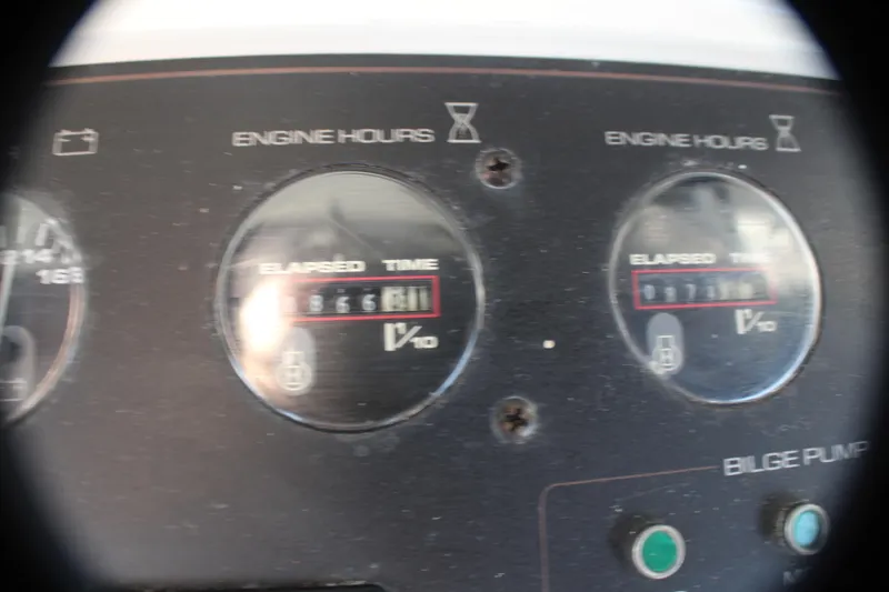Slide: The Image of Close-up of engine hour meters on a 1991 Carver 42 Aft Cabin Motor Yacht. - 29