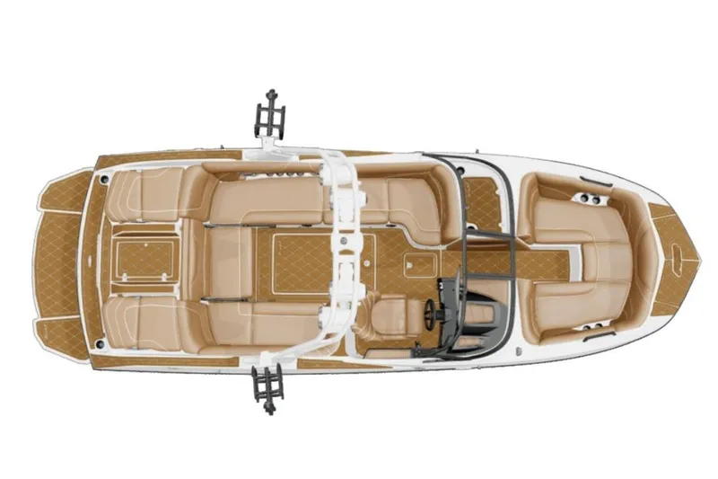 Slide: The Image of Top view of 2026 MB B52 23 Alpha boat with tan interior. - 26