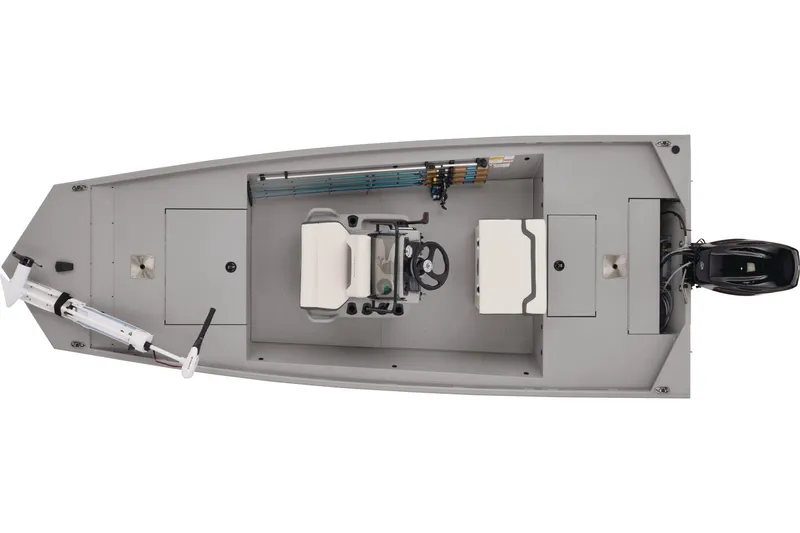 Slide: The Image of 2026 Tracker Bass Tracker Classic CC boat console with steering wheel and controls. - 6