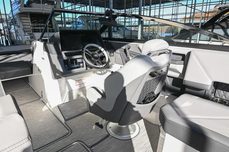 Slide: The Image of 2024 Cobalt R8 boat interior with sink and portable toilet. - 28