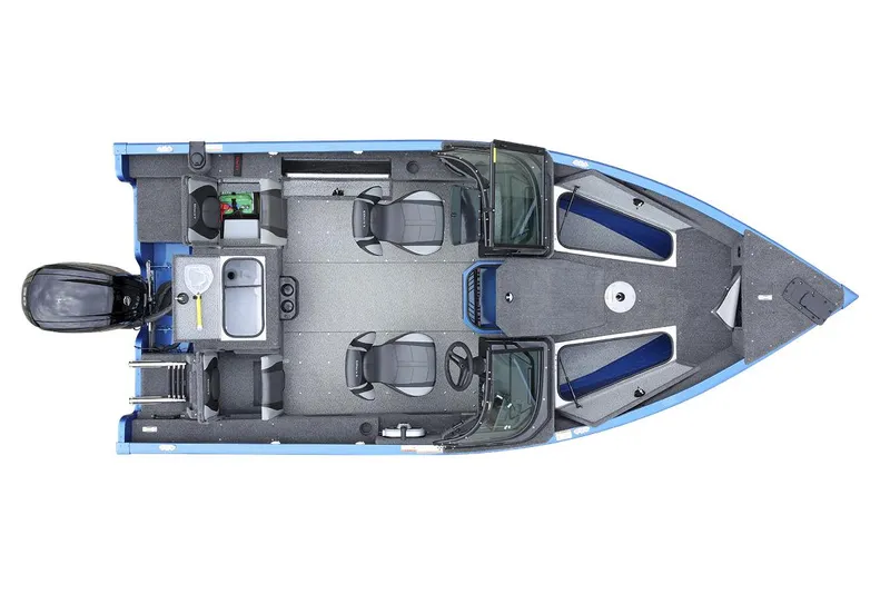 Slide: The Image of Manufacturer Provided Image: 2025 Lund 1675 Adventure Sport boat interior layout, featuring seating and storage areas. - 32