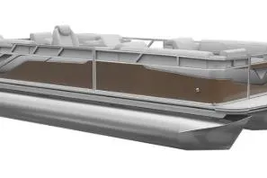 The Image of 2026 Avalon Venture Versatile Rear Bench pontoon boat in a factory setting. - 0