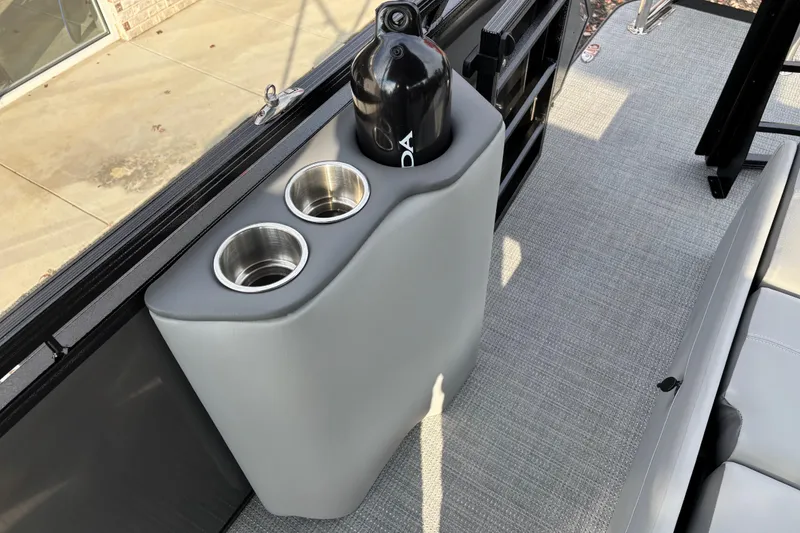 Slide: The Image of 2026 Veranda Relax VR 235 VLI boat interior with cup holders and seating. - 14