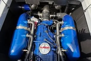 Slide: The Image of 2025 MasterCraft NXT22 engine with blue components and Ilmor branding. - 9