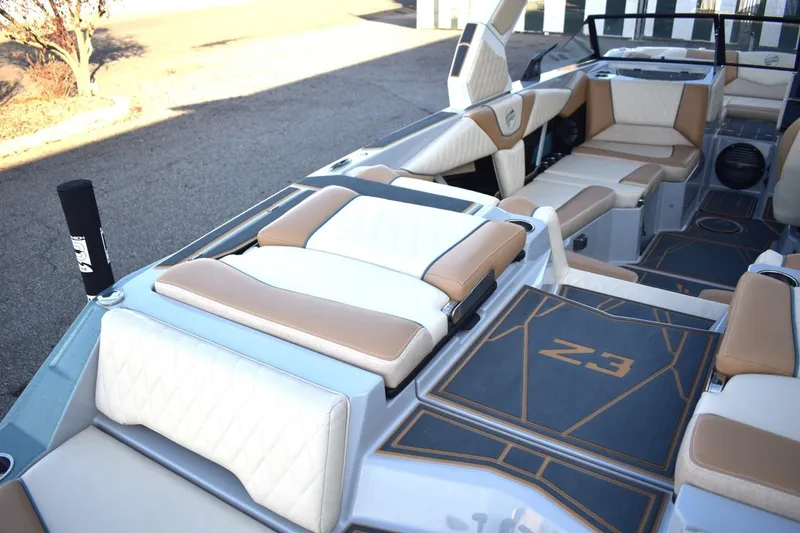 Slide: The Image of 2026 Tigé Z3 boat interior with luxurious seating and modern design. - 23