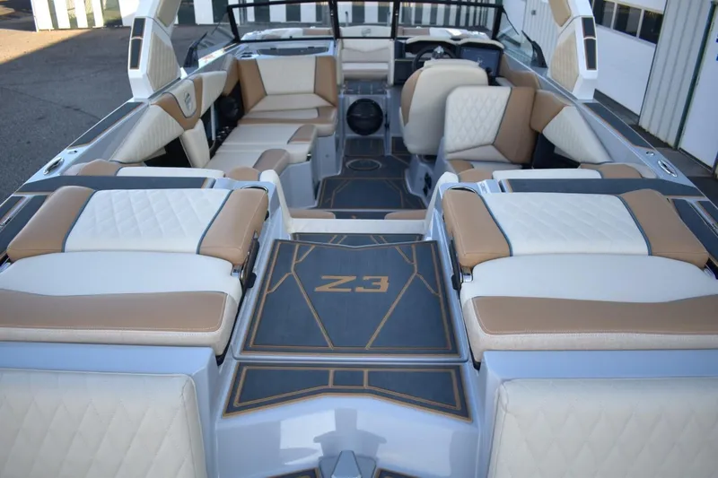 Slide: The Image of 2026 Tigé Z3 boat interior with luxurious seating and modern design. - 25