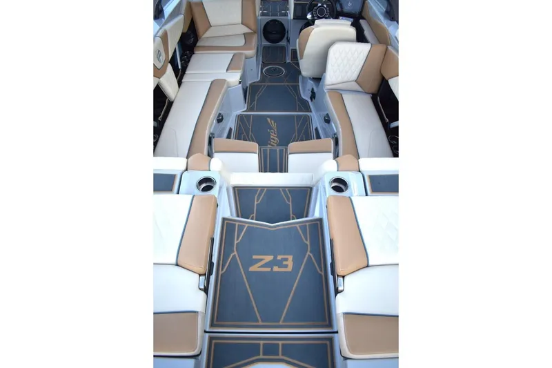 Slide: The Image of 2026 Tigé Z3 boat interior with luxurious seating and modern design. - 29