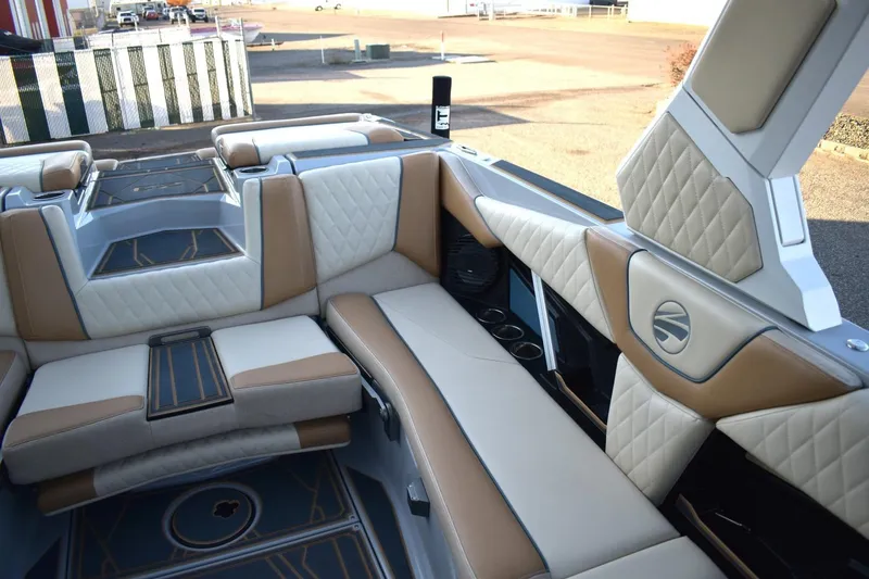Slide: The Image of Luxurious interior of 2026 Tigé Z3 boat with quilted seats and modern design. - 59