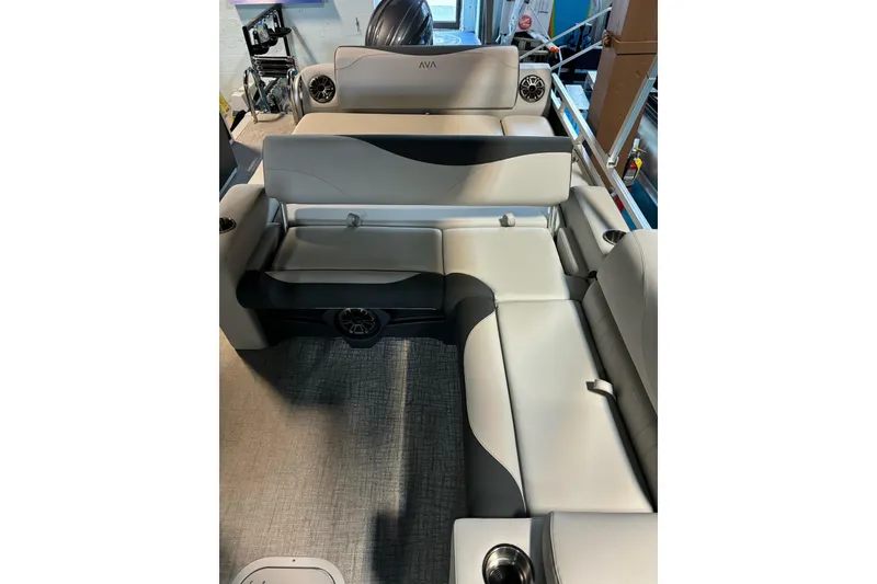 Slide: The Image of Mercury Pro XS 150 outboard motor on 2026 Avalon LSV VRL 2385 TripleToon. - 2