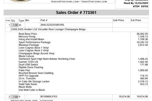 Slide: The Image of Warning labels on 2026 Avalon LSV VRL 2385 TripleToon, maximum capacity 14 persons or 2060 lbs. - 8