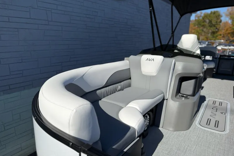 Slide: The Image of 2026 Avalon 2385 LSZ QLS boat interior with sleek seating and modern design. - 15