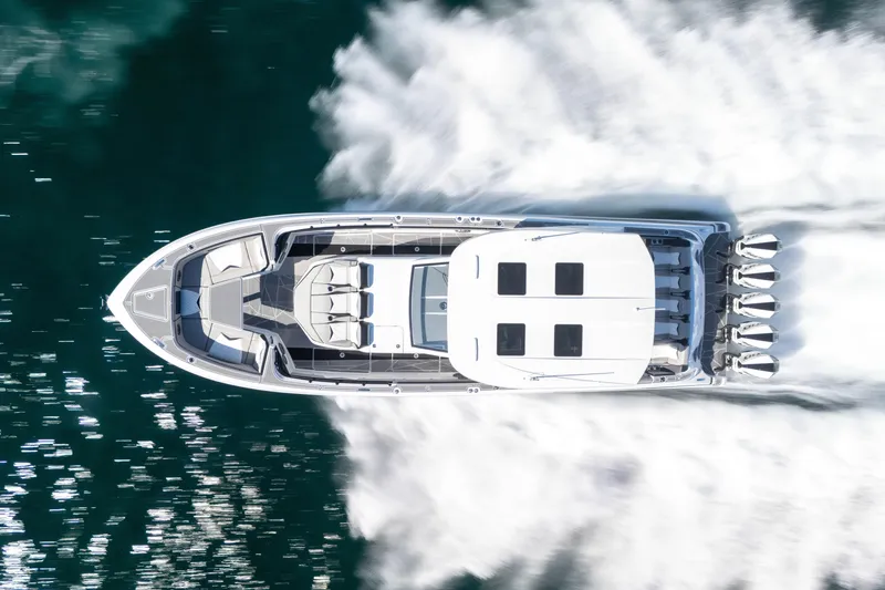 Slide: The Image of Ceiling-mounted showerhead in 2026 Deep Impact 449 Sport boat bathroom. - 26