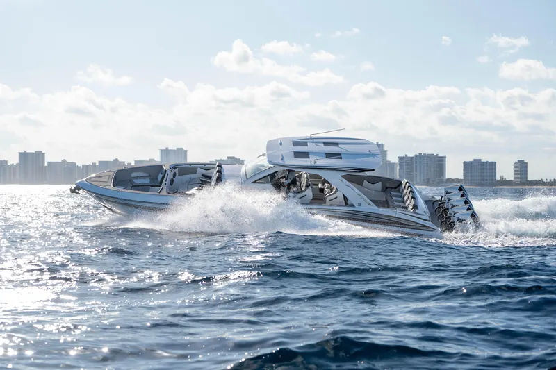 Slide: The Image of Luxury seating on 2026 Deep Impact 449 Sport boat with ocean view. - 32