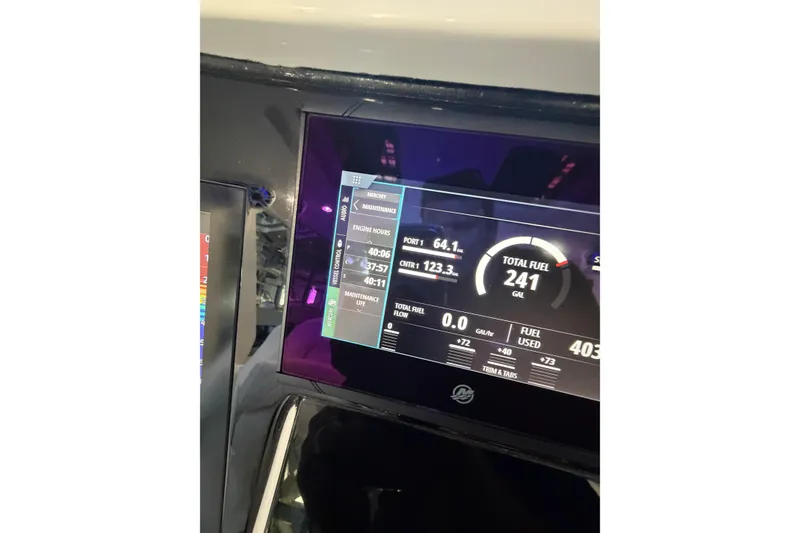 Slide: The Image of Dashboard of 2025 Deep Impact 369 Sport showing fuel and engine data. - 14