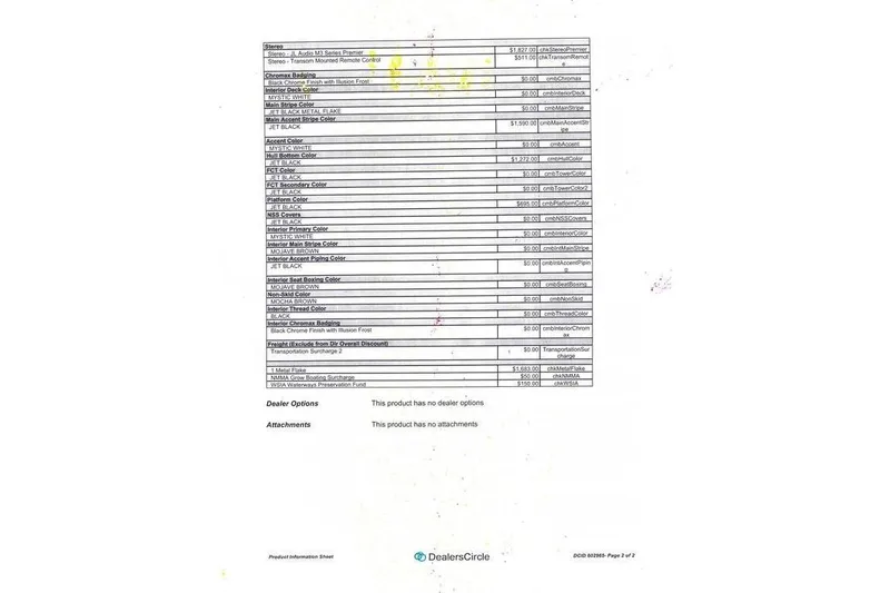 Slide: The Image of 2026 Nautique Super Air Nautique GS22 product information sheet with detailed specifications. - 8