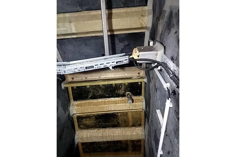 Slide: The Image of Interior view of a 2016 Mützelfeldtwerft Offshore Fast Crew Taxi Catamaran, showing structural components. - 17