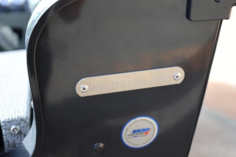 Slide: The Image of 2026 Lund 1675 Adventure Sport boat with identification plate and NMMA certification label. - 15