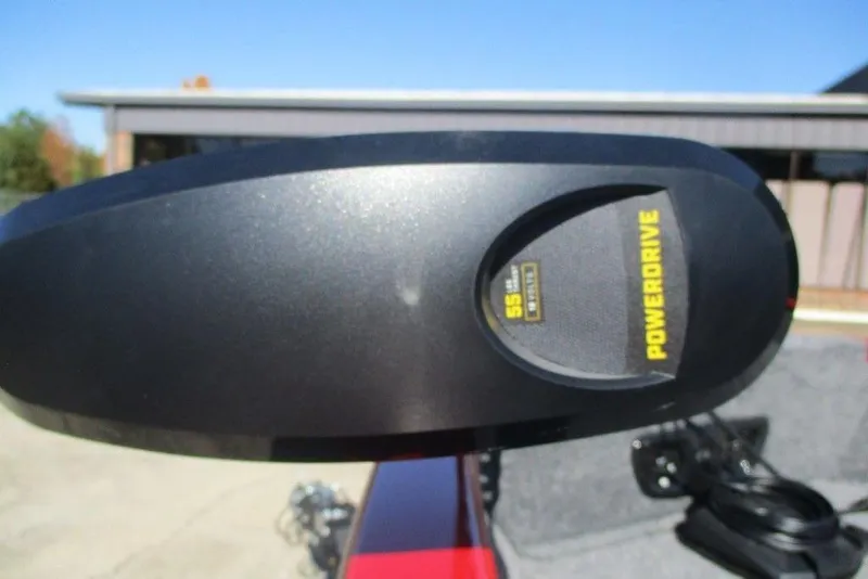 Slide: The Image of Close-up of PowerDrive motor on 2026 Tracker Pro Guide V-175 WT boat. - 11